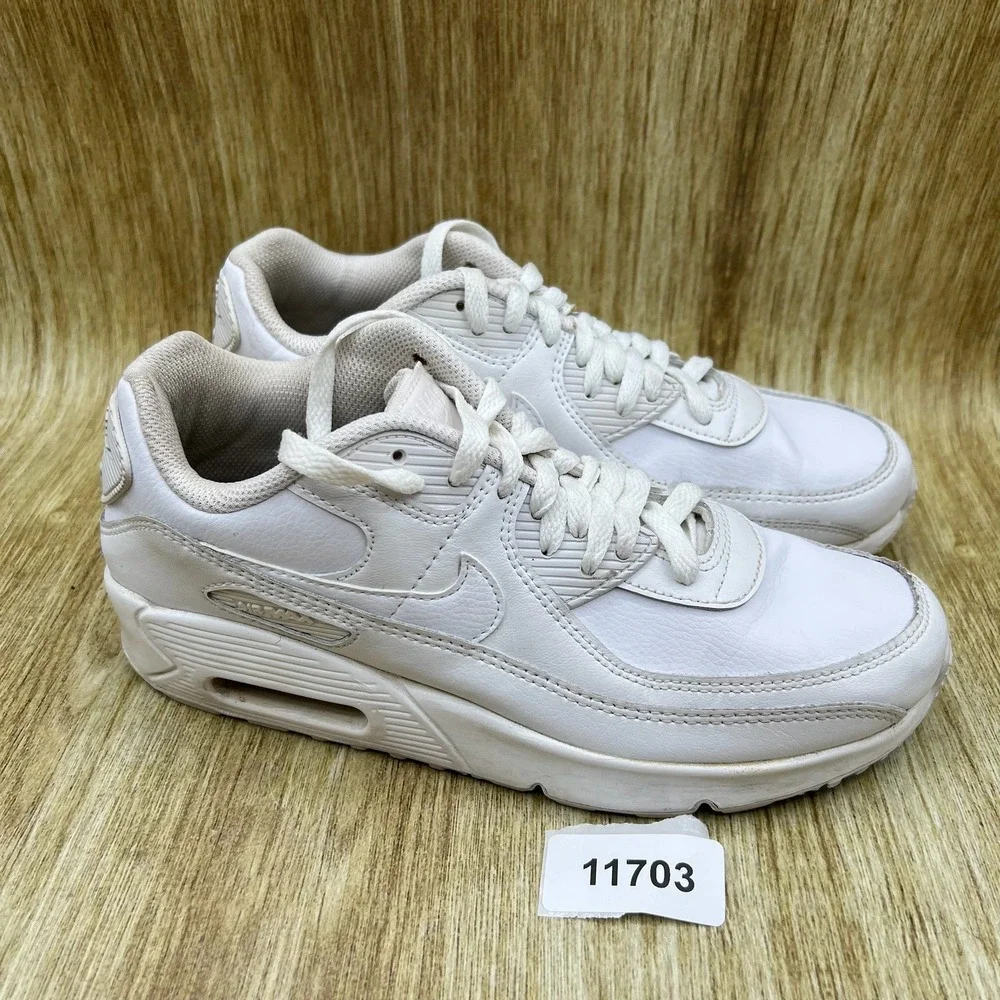 Nike Air Max 90 Recraft Women's Size 8.5 White Leather Sneakers CD6864-100